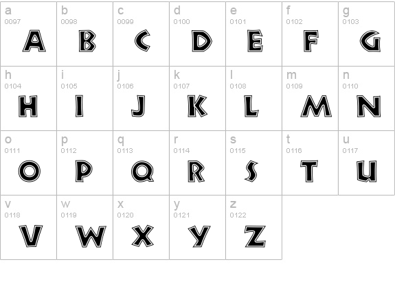 New Land Contour lowercase a-z preview