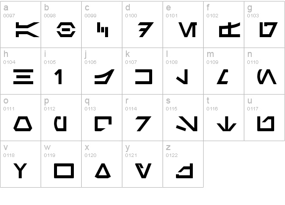 newAurabesh lowercase a-z preview