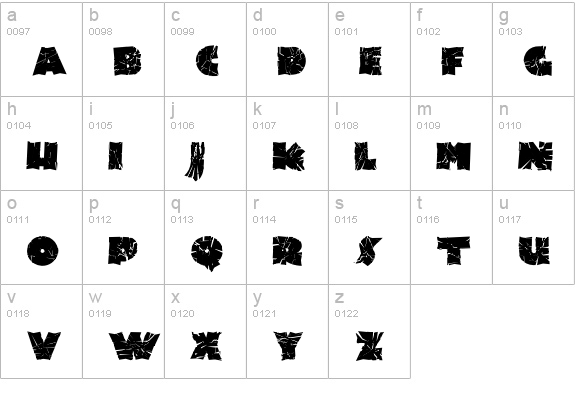 Newland Crashed lowercase a-z preview