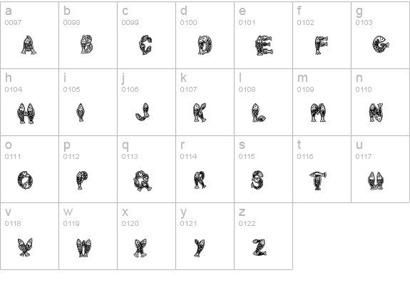 Newlyn lowercase a-z preview