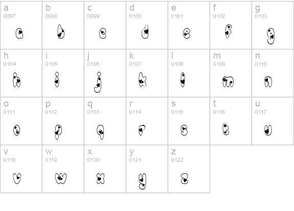 Newlywed lowercase a-z preview