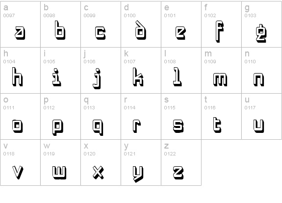 NewNerdShadowed lowercase a-z preview