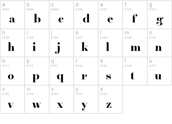NewParis Headline Bold lowercase a-z preview