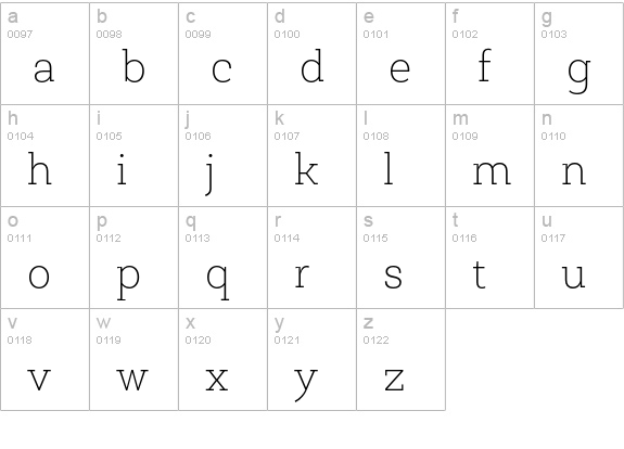 Newslab Thin lowercase a-z preview