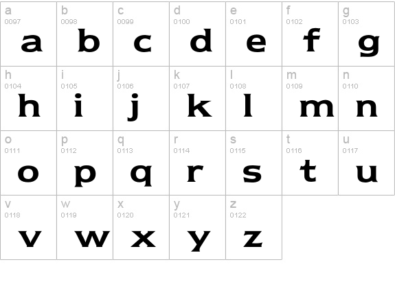 NewtextDemi lowercase a-z preview