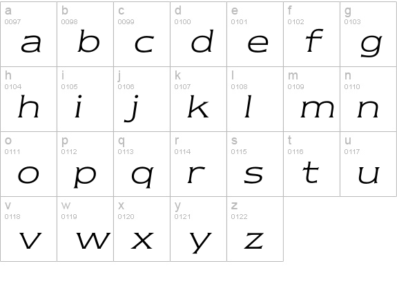 NewtextLightItalic lowercase a-z preview
