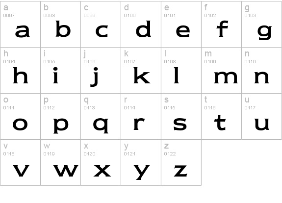 NewtextRegular lowercase a-z preview