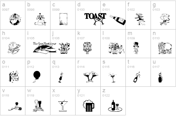 NewYearBats lowercase a-z preview
