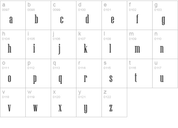 Niagara Engraved lowercase a-z preview