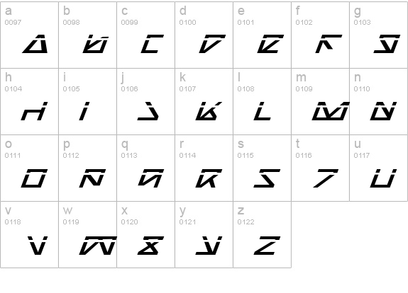 Nick Turbo Expanded ItLas lowercase a-z preview