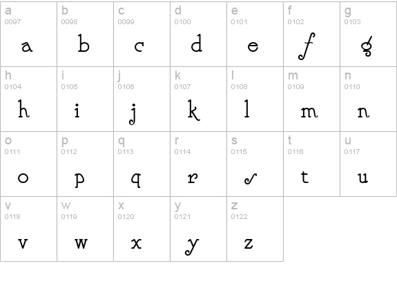Nickelodeon NF lowercase a-z preview