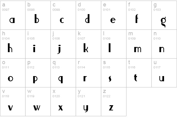 Nickerbocker-Normal lowercase a-z preview