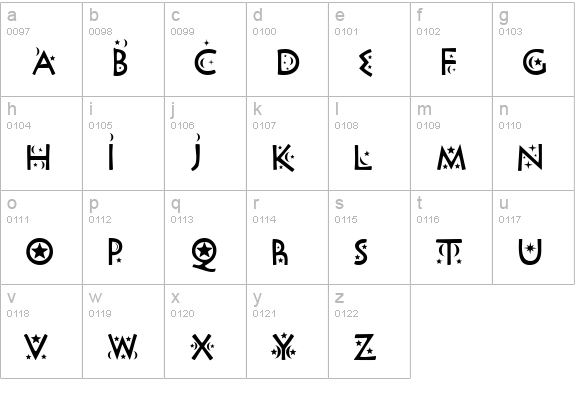 Night Sky_TR lowercase a-z preview