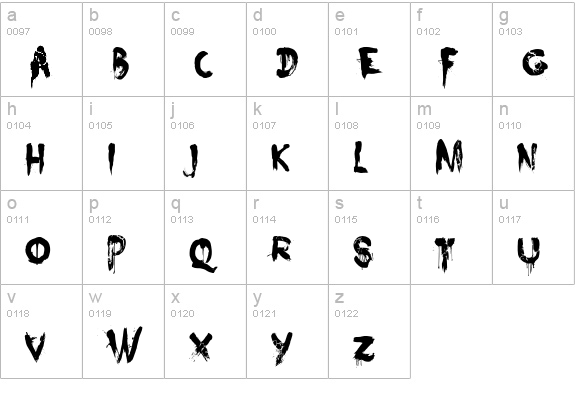Nightbird lowercase a-z preview