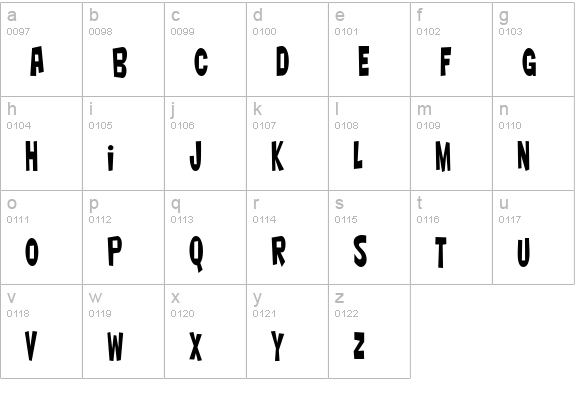 Nightclub BTN UltraCn lowercase a-z preview