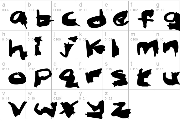 Nightmare Ink
 lowercase a-z preview