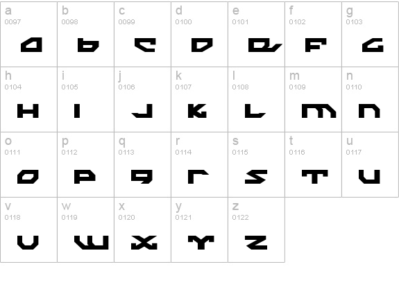 Nightrunner lowercase a-z preview