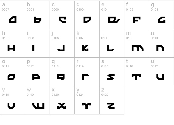 Nightrunner Condensed lowercase a-z preview