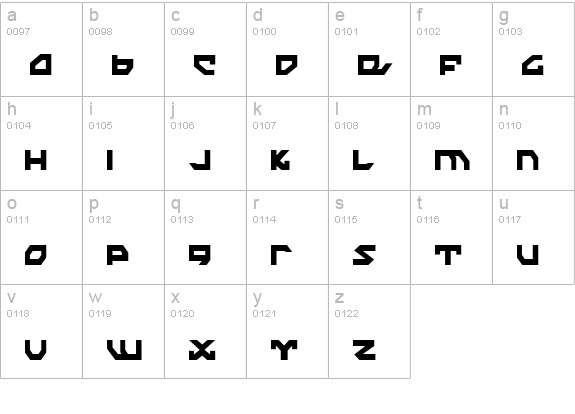 Nightrunner Extra-Condensed lowercase a-z preview