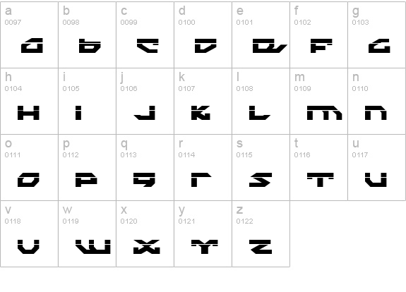 Nightrunner Laser lowercase a-z preview