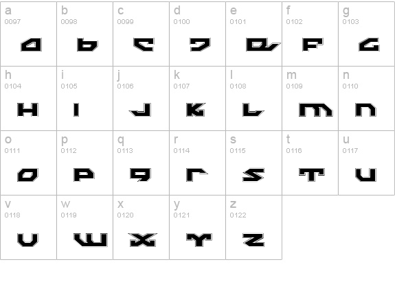 Nightrunner Pro lowercase a-z preview