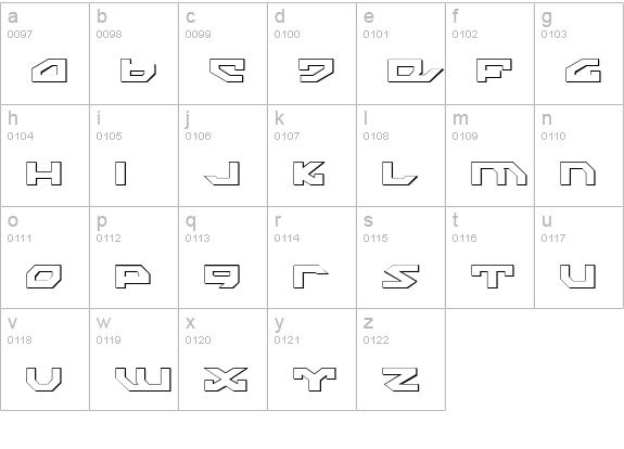 Nightrunner Shadow lowercase a-z preview