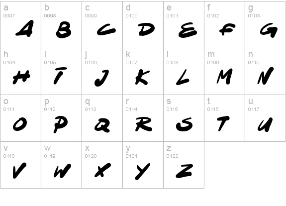 Ninja Note
 lowercase a-z preview