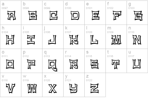 NinjaLine lowercase a-z preview