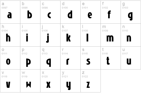 Niobium lowercase a-z preview