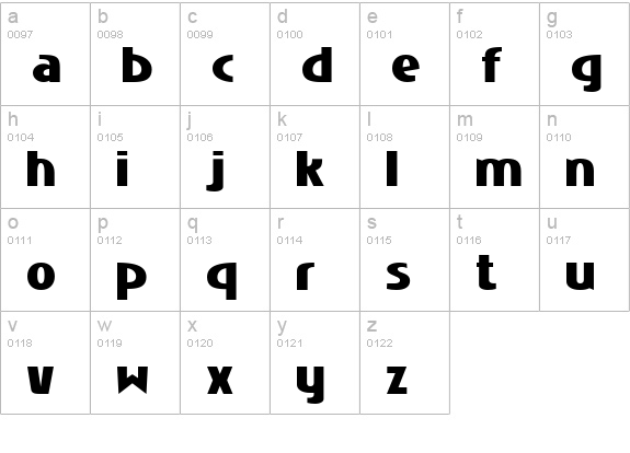 Niobium Black lowercase a-z preview