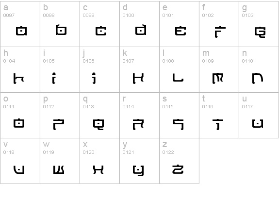 Nippon Tech Normal lowercase a-z preview