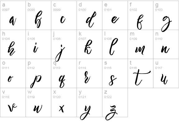 Nirmana Regular lowercase a-z preview