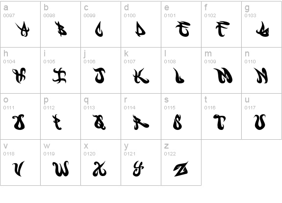 NIRVANA lowercase a-z preview