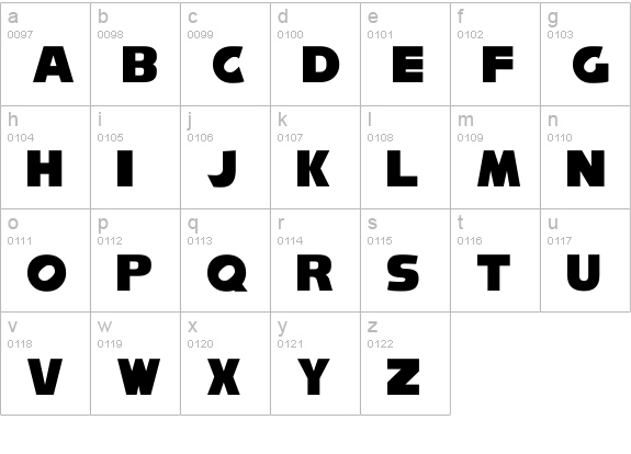 NiseSonic lowercase a-z preview