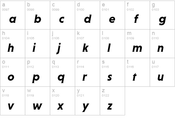 Niveau Serif Bold Italic lowercase a-z preview