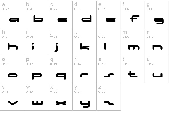 No Clocks lowercase a-z preview