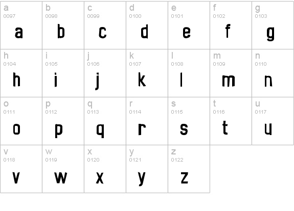 Noasarck Sporadico lowercase a-z preview