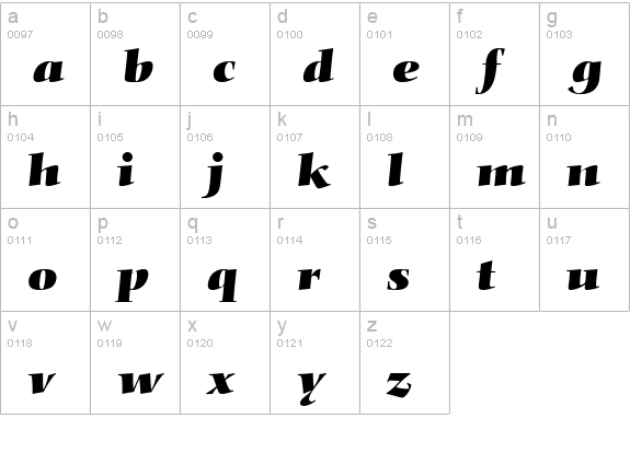 Nofret Bold Italic lowercase a-z preview
