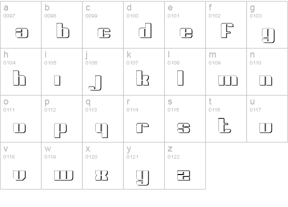 Nolo Contendre Shadow lowercase a-z preview