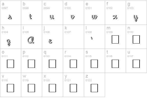 NoodleShaded lowercase a-z preview