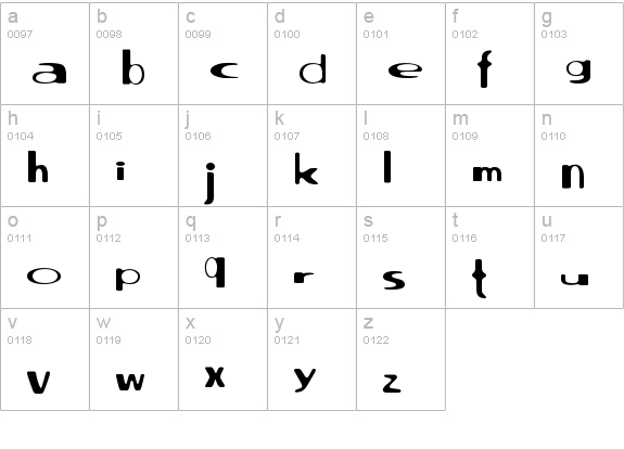 North point lowercase a-z preview