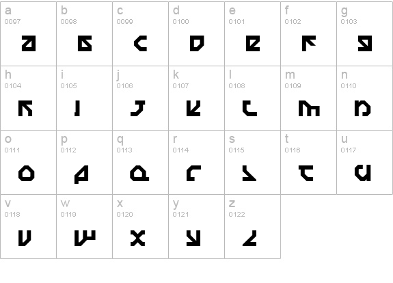 Nostromo lowercase a-z preview