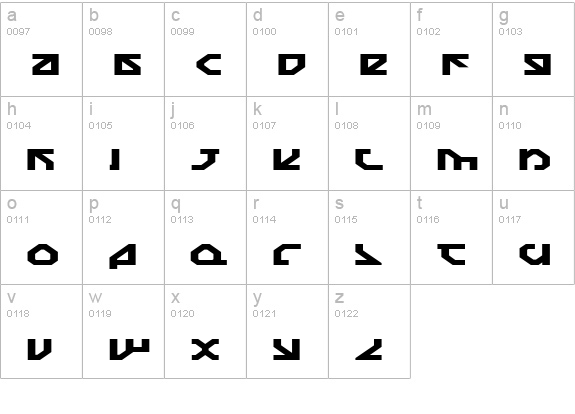 Nostromo Expanded lowercase a-z preview