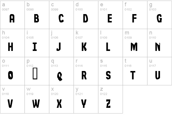 Not So Slim Jim lowercase a-z preview
