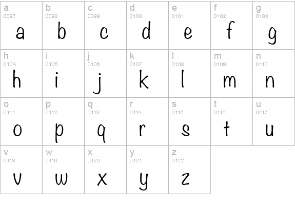 Noteworthy Light lowercase a-z preview