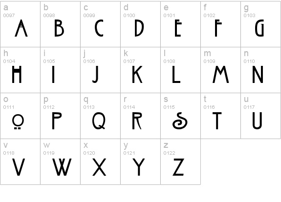 Nouveau Regular lowercase a-z preview
