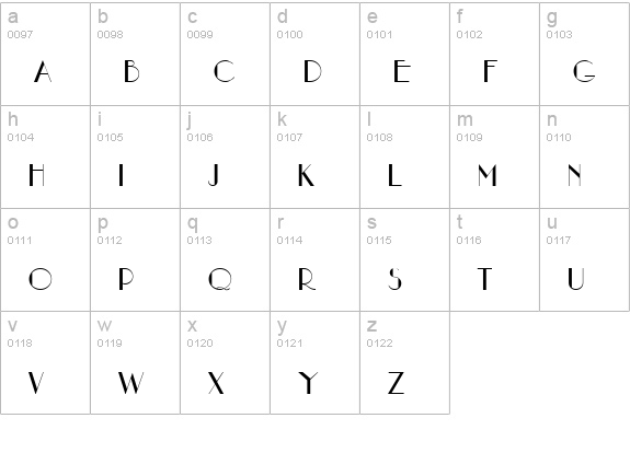 NouveauAsta lowercase a-z preview