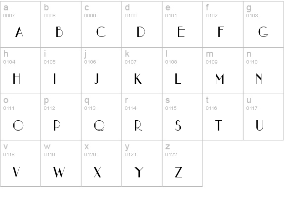 NouveauAsta Regular lowercase a-z preview