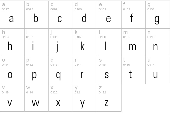 Nova Light Condensed SSi Light Condensed lowercase a-z preview