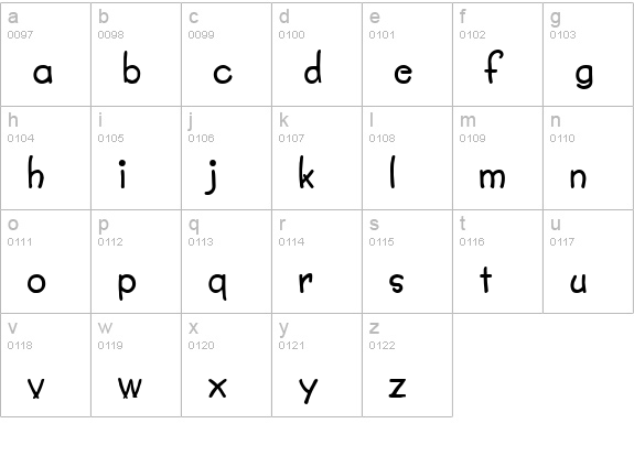 Novene lowercase a-z preview